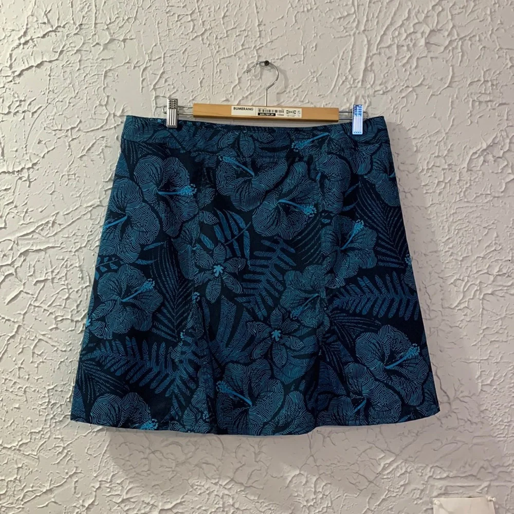 Rip Skirt Hawaii Short Wrap Mini Maui Moonlight Blue Large Floral Cruise Travel